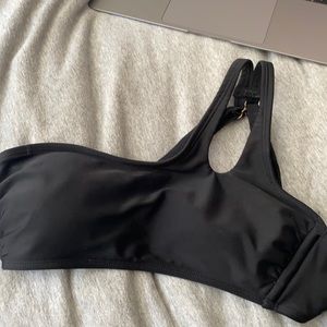 Black one strap bikini top